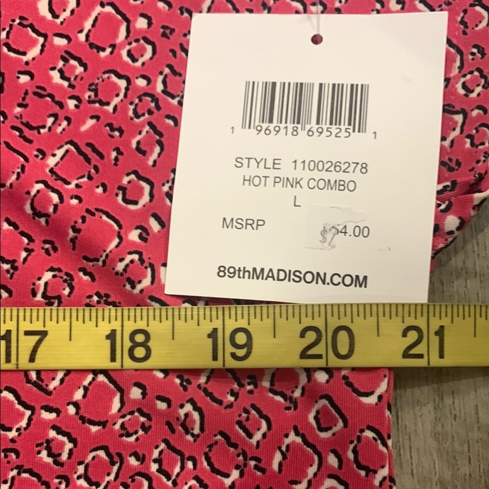 89th & Madison NWT Multiple Sizes Pink Patterned Women's Top - Picture 9 of 13